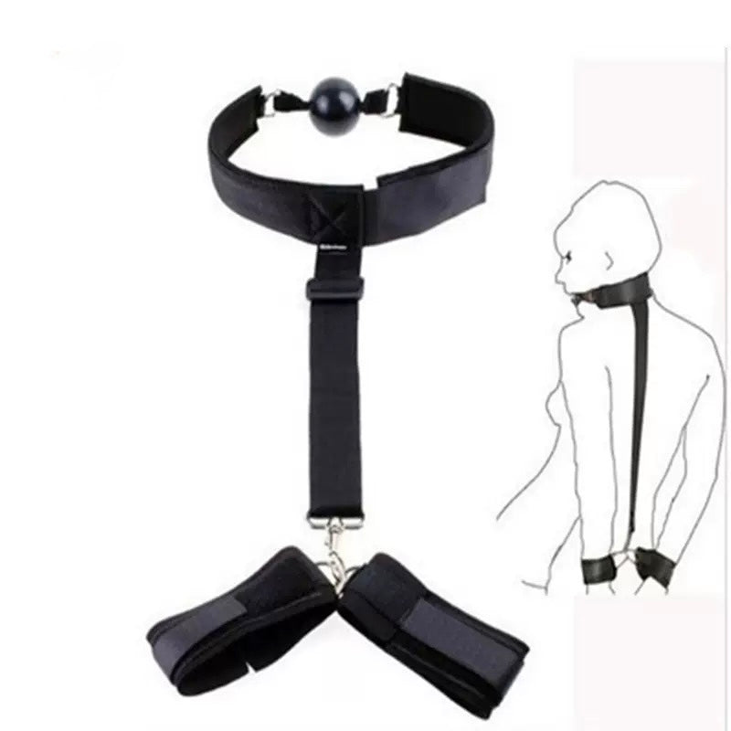BDSM Handcuffs With Ball Gag Set