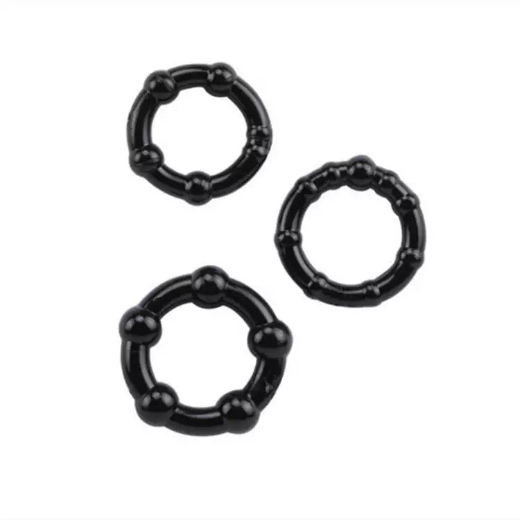 Silicone 3-Size Beaded Penis Ring Set (3-Pack)