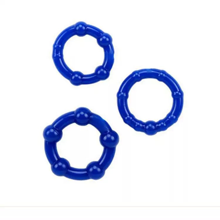 Silicone 3-Size Beaded Penis Ring Set (3-Pack)