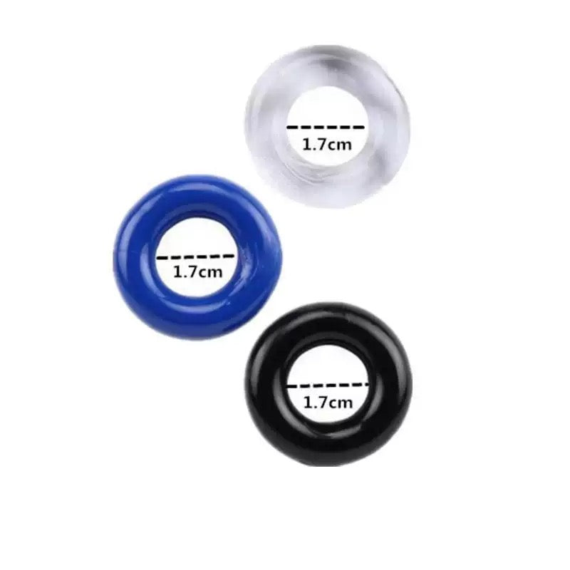 Silicone Smooth Penis Ring – 3-Pack (Same Size, Mixed Colours)